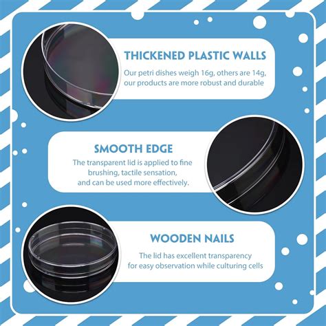 Buy 120 Pack Sterile Plastic Petri Dishes with Lid, 90 x 15 mm Sterile ...