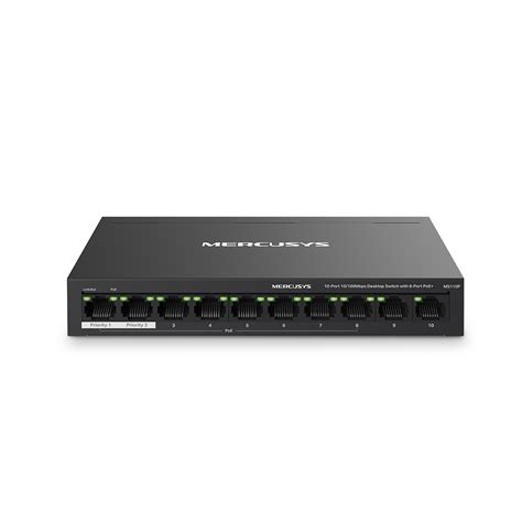 MS110P v1 | 10-Port 10/100Mbps Desktop Switch with 8-Port PoE+ - MERCUSYS