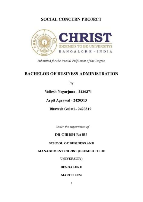 BBA 24203: Social Concern Project Report on Access Life Foundation ...