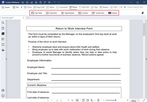 Image result for How to Create a PDF Fillable Form From Word
