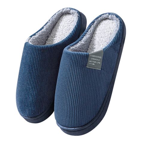 Ceangrtro Mens for Men House Men's Slippers Warm Slip Soft Plush Mens ...