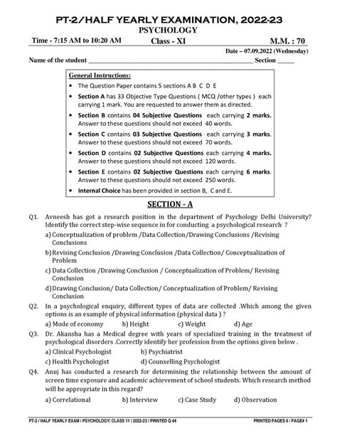 11-Psych - PTPTPTPT-2/HALF YEARLY EXAMINATION, 2022-2/HALF YEARLY ...