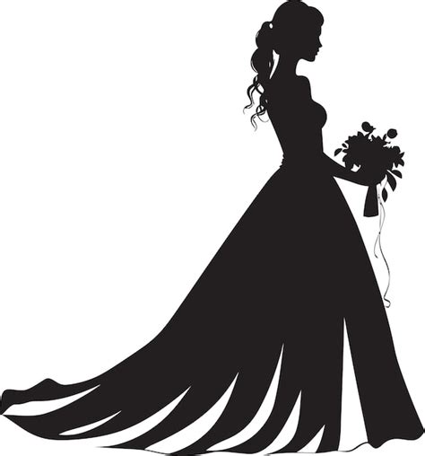 Wedded beauty monochrome logo brides aura black vector emblem | Premium ...