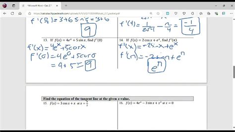AP Calculus AB/BC 2.7 Derivatives of cos(x), sin(x), e^x, and ln(x ...