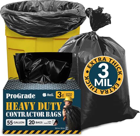 Amazon.com: ToughBag 55 Gallon Trash Bags, 55-60 Gallon Trash Bags ...