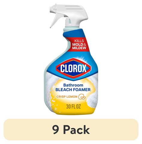 (9 pack) Clorox Bleach Foamer Bathroom and Shower Cleaner Spray, Crisp ...