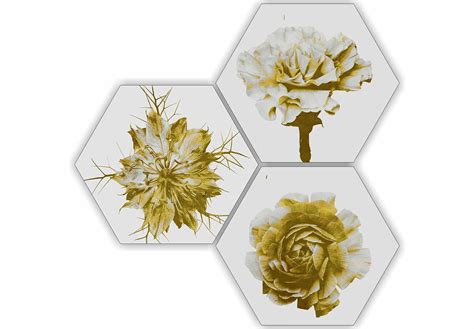 SAF paintings Beautiful Deer and Flying Bird Nature 3 Piece of Hexagon ...