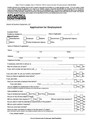 Fillable Online Atlantic Southern Equipment LLC Application for ...