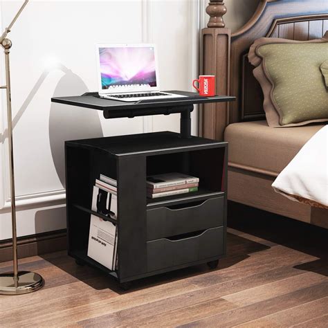 Buy SogesHome Height Adjustable Nightstand with Lockable Wheels, Over ...
