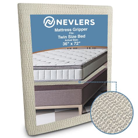 "Nevlers Twin Size Non-Skid Mattress Gripper Pad - 36"" x 72"", Prevents Slipping, Durable ...
