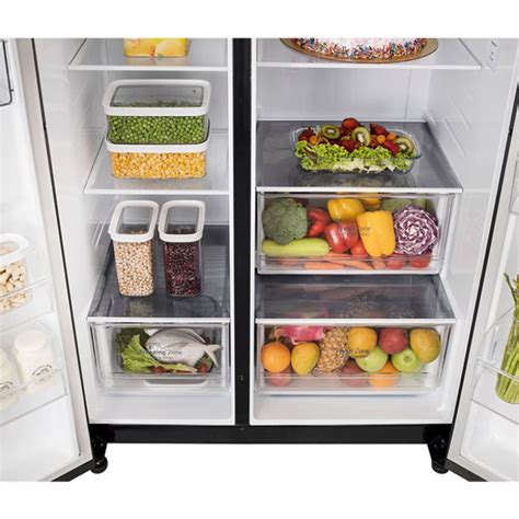 LG GL-B257HWB3 650 Ltr, Convertible Side-by-Side Refrigerator with ...