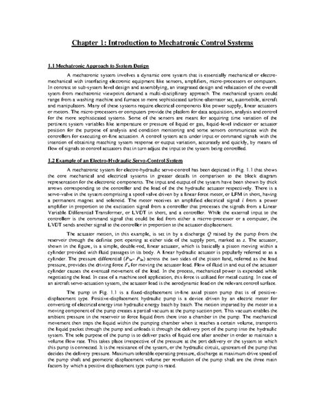 Introduction to Mechatronic Control Systems - In contrast to sub-system ...