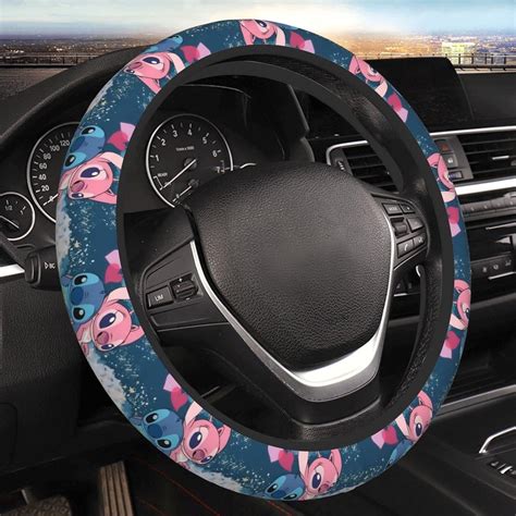 Stitch Steering Wheel Cover Cute Stitch And Angel Pattern Driving Whee ...