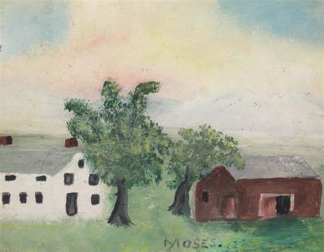 Anna Mary Robertson 'Grandma' Moses (1860-1961), House and Barn with ...