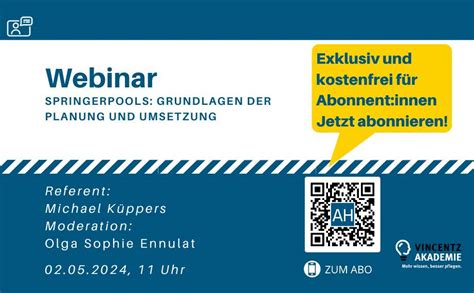 Webinar: Springerpools - Grundlagen der Planung und Umsetzung