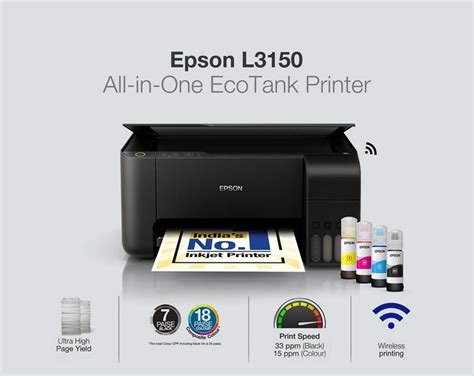 Epson L3150 Wi-Fi All-in-One Ink Tank Printer, Black: Buy Online in ...