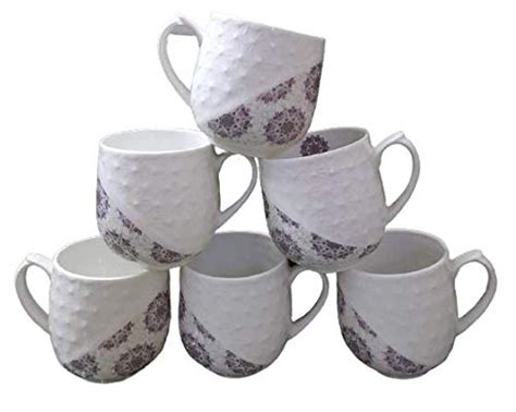 Buy LOTUM PURE CERAMIC Stylish Ceramic Handcrafted White & Purple ...