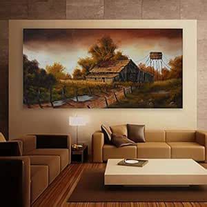 Inephos Cotton and Wood A Tangerine Evening Landscape Framed Painting ...