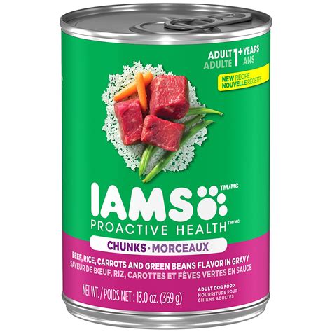Pack of 12 IAMS PROACTIVE HEALTH Wet Dog Food Chunks In Gravy Beef ...