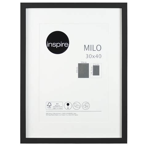 Ramka na zdjęcia Milo 30 x 40 cm czarna MDF Inspire - Leroy Merlin