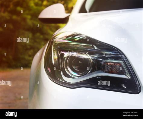 Car headlights. Luxury Headlights. Part of the car Stock Photo - Alamy