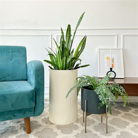 13" Planter Tall + Medium with Stand (Set of 2 Planters)