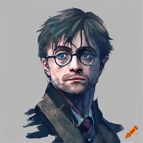 Concept art of Daniel Radcliffe as Harry Potter on Craiyon