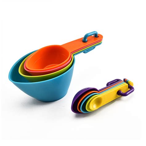 pepplo® Measuring Cups and Spoons Set, 9 Piece Plastic Measuring Cups ...