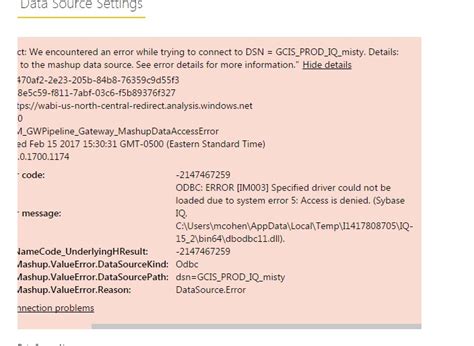 Can't connect to Sybase Data Gateway - Microsoft Fabric Community