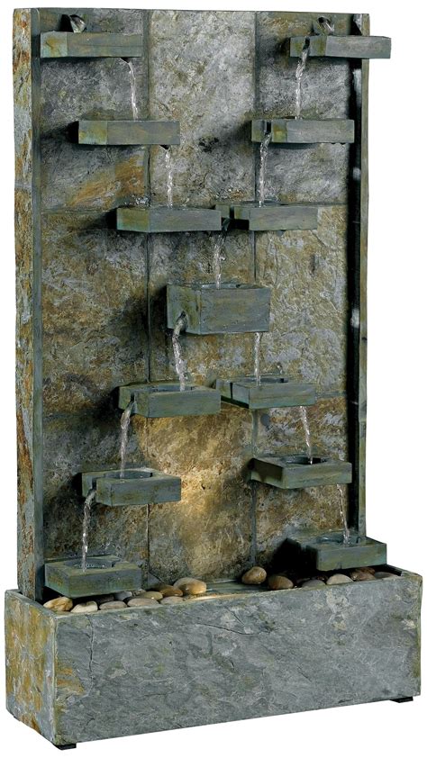 Kenroy Home Watercross Green Slate Lighted Floor Fountain - #J3070 ...