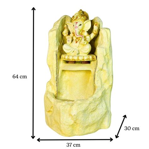 Sowpeace Golden Ganesha Water Fountain – Elegant Ganesha Sitting ...