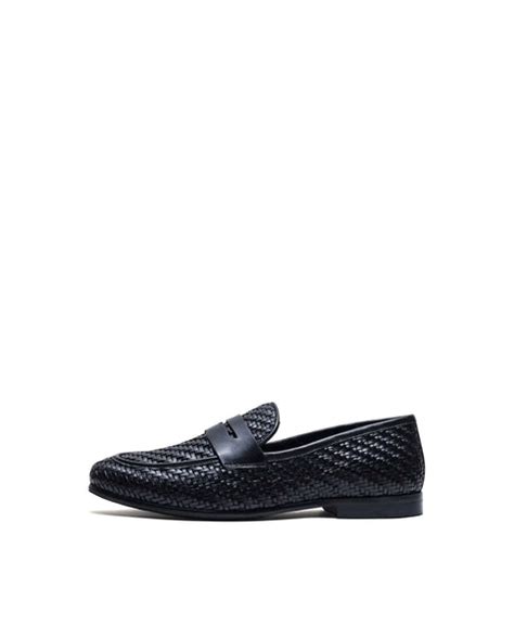 Rare Rabbit Men's Milano Black Leather Mocassin