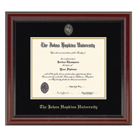 Johns Hopkins Diploma Frame - Fidelitas | M.LaHart & Co.