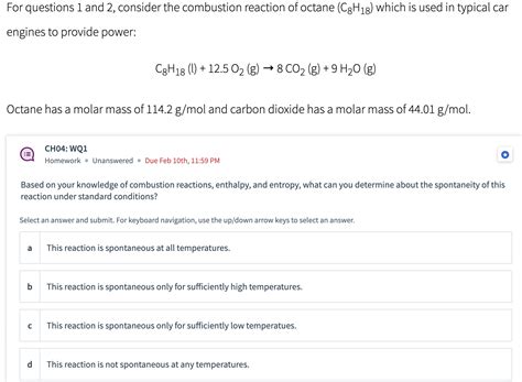 Solved Octane has a molar mass of 114.2gmol ﻿and carbon | Chegg.com