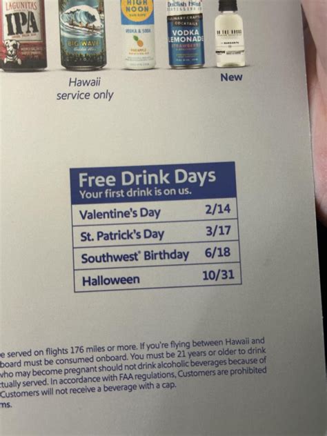 Free drinks on southwest : r/SouthwestAirlines