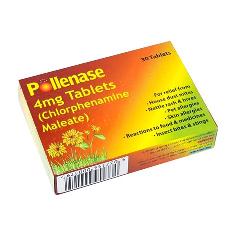 Chlorphenamine maleate 4mg Tablets - 28 Tablets – TheChemistOnline