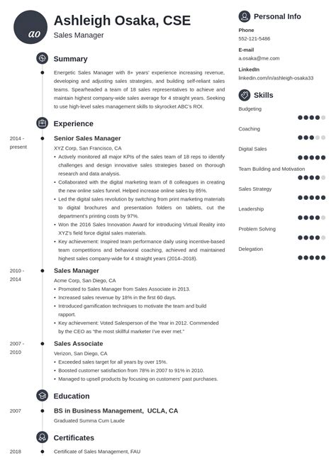 Manager Resume Examples 的图像结果