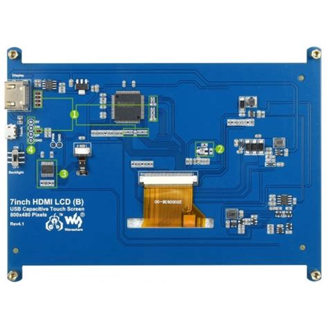 Buy Waveshare 7inch HDMI (B) LCD - Capacitive Touch - 800x480 - HDMI ...