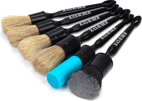 Kasauber 6x Professional Car Detailing Brushes Set, Auto Detail Cleaning Brush Kit for Car ...