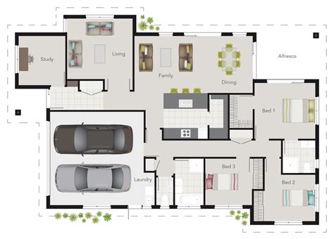 Top 3 Bedroom House Plans With Study Room