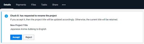 Renaming a Project’s Title | Project | Freelancer Support
