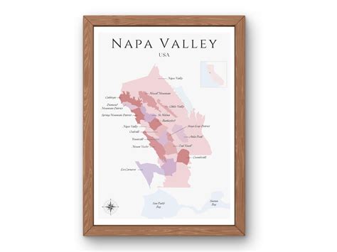 Napa Valley Wine Map (digital Product): Elegant Wall Art & Wine ...