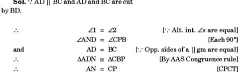 AN and CP are perpendiculars to the diagonal BD of a parallelogram ABCD ...