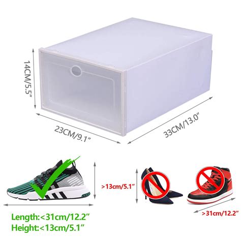 Buy 20 PCS Shoe Storage Boxes,Clear Plastic Clamshell Shoebox Stackable ...