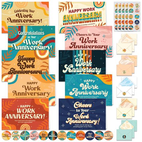 Snapklik.com : Decorably 50 Pack 6x4in Happy Work Anniversary Cards For ...