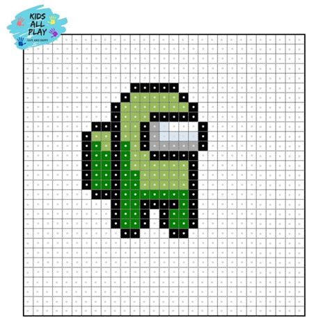 Pixel Art Among Us | Modèle Coloriage Facile | Dessin à Imprimer