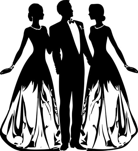 A boy and a girl modle vector black color silhouette 17 | Premium AI ...