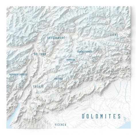 Shaded relief map of the Dolomites. by mapsbyp - Maps on the Web