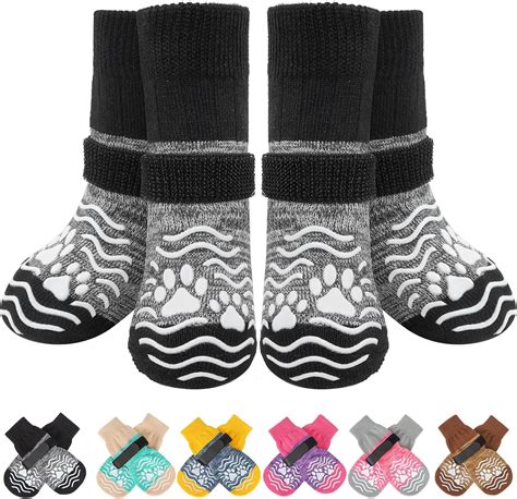 PUPTECK Anti Slip Dog Socks, Shoes with Grippers to Prevent Licking ...