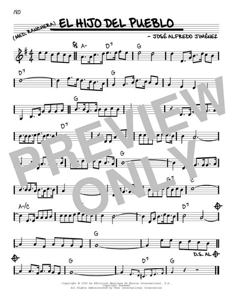 El Hijo Del Pueblo (Real Book – Melody & Chords) - Print Sheet Music